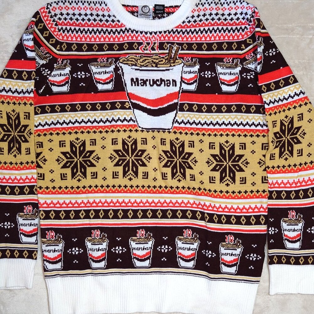 Maruchan Ramen Men's Pullover Christmas Holiday Sweater - Size L